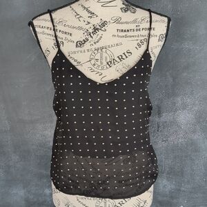 Poetry Black Studded Sheer Cami Georgette